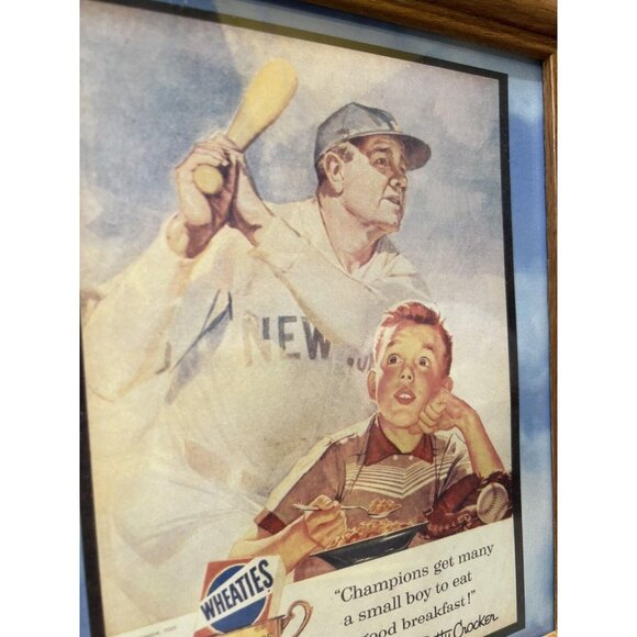 Framed Reproduction Babe Ruth Wheaties Breakfast of Champions Print Yankees - Picture 5 of 6